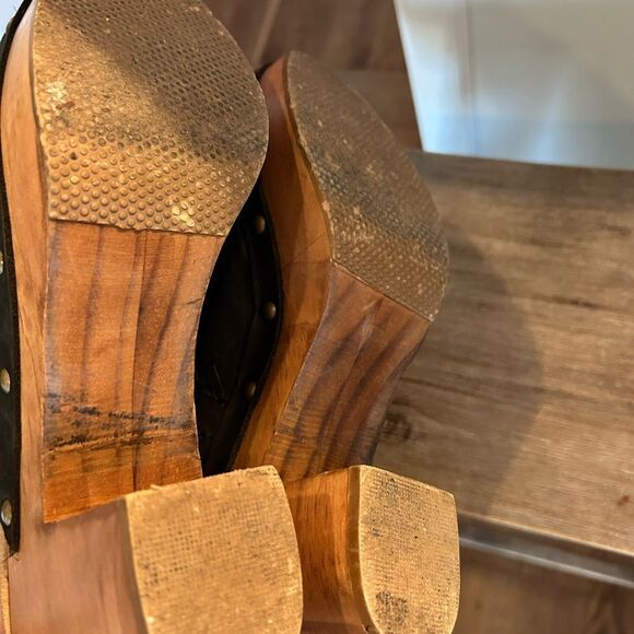 Anthropologie x Five Worlds wooden suede Amelia clogs size 9/ msrp $228 - Picture 10 of 10